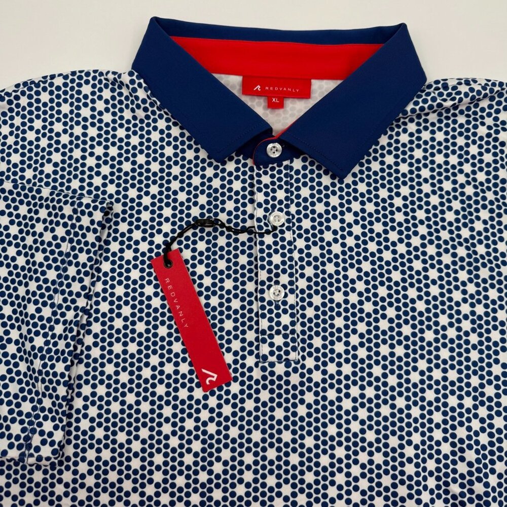 NWT Redvanly Clyde Golf Polo Shirt Men’s XL Mazarine Blue Polyester Performance